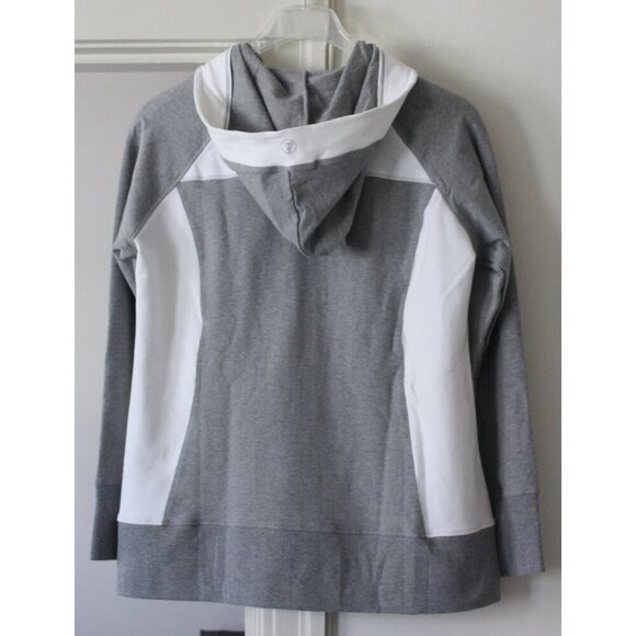 NEW Neon Buddha - "Delightful" Ful Zip Hoodie Jacket in Grey + White, Large - Picture 4 of 9